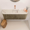 Mondiaz JOYA-DLUX Meuble de salle de bains 103.2cm - arrondi gauche et droite couleur Dusk - Vasque FAYE position Milieu Sans trou de robinet couleur Frappe SW1423112