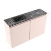 MONDIAZ TURE-DLUX Meuble toilette - 80cm - Rosee - EDEN - vasque Lava - position gauche - 1 trou de robinet SW1104010