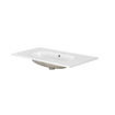 Saniclass Prime Balance Badkamermeubelset - 100x55x45cm - 1 ovale keramische wasbak wit - 1 kraangat - 2 lades - rechthoekige spiegel - noten SW1159475