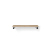 Looox Wood collection Solo wastafelblad - 120x46cm - Met handdoekhouder zwart mat - Massief eiken Old grey SW73140