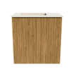 Mondiaz JOYA-DLUX 40cm toiletmeubel - kleur Oak - Wastafel FAYE positie Links 1 kraangat kleur Meli. SW1423923