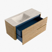 Mondiaz CIRO-DLUX Badkamermeubelset - 110x45x50cm - Solid surface wastafel Meli - 1 wasbak Links - 1 kraangat - 2 lades - Oak SW1531375