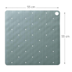 Sealskin Ribb Tapis de douche - 55x55cm - Antidérapant - inclus - crochet noir - Vert SW1421064