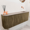 Mondiaz JOYA-DLUX Meuble de salle de bains 111.6cm - arrondi gauche couleur Dusk - Vasque FAYE position Droite Sans trou de robinet couleur Saba. SW1426097