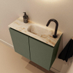 MONDIAZ TURE-DLUX Meuble toilette - 60cm - Army - EDEN - vasque Frappe - position droite - 1 trou de robinet SW1102648