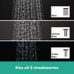 Hansgrohe Croma Select S handdouche Vario 1/2 xØ11cm met rain turbo rain en intense rain regenstraal wit/chroom 0605321