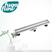 FugaFlow Eccelente Vetro Caniveau de douche 110cm avec grille de carrelage et bride de sol en acier inoxydable SW1123882