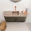 Mondiaz JOYA-DLUX 83.2cm toiletmeubel - ronding links en rechts kleur Shadow - Wastafel FAYE positie Midden Zonder kraangat kleur Arena. SW1426251