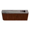 Mondiaz JOYA-DLUX Meuble de salle de bains 111.6cm - arrondi gauche couleur Ruby - Vasque FAYE position Droite Sans trou de robinet couleur Sombra SW1425708