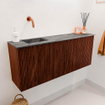 Mondiaz JOYA-DLUX 100cm toiletmeubel - kleur Ruby - Wastafel FAYE positie Links Zonder kraangat kleur Sombra. SW1425687