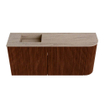 Mondiaz JOYA-DLUX 91.6cm toiletmeubel - ronding rechts kleur Ruby - Wastafel FAYE positie Links 1 kraangat kleur Saba. SW1425620