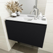 Mondiaz OLAN Meuble lave-mains 80x30x40cm 1 trou de robinet 1 tiroir Urban mat avec lavabo LEX Centre Solid Surface Blanc SW473238