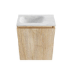 MONDIAZ TURE-DLUX Meuble de toilettes 40cm Washed Oak. EDEN vasque Opalo position gauche. Sans trou de robinet. SW1104630