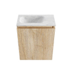 MONDIAZ TURE-DLUX Meuble toilette - 40cm - Washed Oak - EDEN - vasque Opalo - position gauche - sans trou de robinet SW1104630