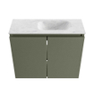 MONDIAZ TURE-DLUX Meuble de toilettes 60cm Army. Lavabo EDEN Opalo position droite. Sans trou de robinet. SW1104187