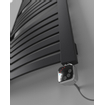 HR Badmeubelen Base Elektrische Designradiator - 56.5x6.6x141cm - aansluiting rechtsonder - 600 Watt - zwart mat SW460609
