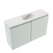 MONDIAZ TURE-DLUX Meuble toilette - 80cm - Greey - EDEN - vasque Ostra - position centrale - 1 trou de robinet SW1104866