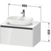 Duravit ketho 2 meuble sous lavabo avec plaque de console avec 1 tiroir 80x55x45.9cm avec poignée anthracite noyer foncé mate SW771877