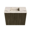 Mondiaz JOYA-DLUX 50cm toiletmeubel - kleur Shadow - Wastafel FAYE positie Links Zonder kraangat kleur Nata. SW1424940