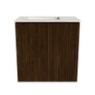Mondiaz JOYA-DLUX 40cm toiletmeubel - kleur Walnut - Wastafel FAYE positie Links 1 kraangat kleur Ostra. SW1422557