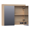 BRAUER Rise Armoire de toilette 80x15x70cm Chêne massif Smoked Oak SW223483