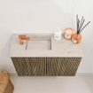 Mondiaz JOYA-DLUX 60cm meuble de toilette - couleur Dusk - Vasque FAYE position Gauche 1 trou de robinet couleur Opalo. SW1423276