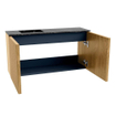 Mondiaz JOYA-DLUX Meuble de salle de bains - 80cm - couleur Chêne - Vasque FAYE position Gauche 1 trou de robinet couleur Lava SW1422060