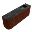 Mondiaz JOYA-DLUX Meuble de salle de bains - 101,6cm - arrondi gauche couleur Ruby - Vasque FAYE position droite Sans trou de robinet couleur Lava SW1423669