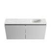 MONDIAZ TURE-DLUX Meuble toilette - 100cm - Plata - EDEN - vasque Ostra - position droite - sans trou de robinet SW1105018