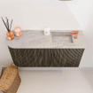 Mondiaz JOYA-DLUX 81.6cm toiletmeubel - ronding links kleur Shadow - Wastafel FAYE positie Rechts 1 kraangat kleur Glace. SW1422799