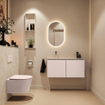 MONDIAZ TURE-DLUX Meuble toilette - 100cm - Rosee - EDEN - vasque Ostra - position gauche - sans trou de robinet SW1105045