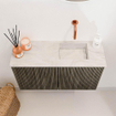 Mondiaz JOYA-DLUX 70cm toiletmeubel - kleur Shadow - Wastafel FAYE positie Rechts Zonder kraangat kleur Ostra. SW1422984
