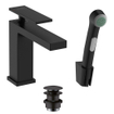 Hansgrohe Tecturis Wastafelkraan - bidet handdouche - doucheslang 160cm - 14.4cm uitloop - mat zwart SW918393