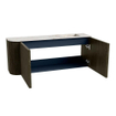 Mondiaz JOYA-DLUX 101.6cm toiletmeubel - ronding links kleur Shadow - Wastafel FAYE positie Rechts Zonder kraangat kleur Frappe. SW1422693