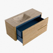 Mondiaz CIRO-DLUX Badkamermeubelset - 110x45x50cm - Solid surface wastafel Arena - 1 wasbak Links - zonder kraangaten - 2 lades - Oak SW1531329