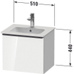 Duravit D-neo Meuble sous vasque 51x40.2x44cm 1 tiroir Basalte mat SW641184