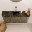 Mondiaz JOYA-DLUX 93.2cm toiletmeubel - ronding links en rechts kleur Dusk - Wastafel FAYE positie Midden Zonder kraangat kleur Lava. SW1423297