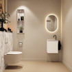 MONDIAZ TURE-DLUX 40cm toiletmeubel Talc. EDEN wastafel Glace positie links. Met 1 kraangat. SW1103081