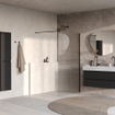 BRAUER Oblivion Paroi de douche à l'italienne - 120x200cm - verre strié transparent - revêtement en verre - noir mat SW1476060