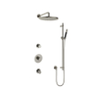 Hotbath Cobber Ensemble de douche de tête encastré IBS20 - bras mural 35 cm - douche de tête ronde 30 cm - douchette barre - barre de douche - nickel brossé SW440437