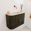 Mondiaz JOYA-DLUX Meuble de toilette 63,2cm - arrondis gauche et droite couleur Shadow - Vasque FAYE position Milieu Sans trou de robinet couleur Frappe. SW1422708