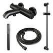 BRAUER Stripe Mitigeur thermostatique de douche - SET 01 - en saillie - barre coulissante - douchette à main - flexible de douche - noir mat SW1435106
