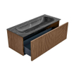 MONDIAZ KURVE-DLUX 110cm Meuble salle de bain - couleur Walnut - 1 tiroir - vasque BIG MEDIUM centre - 1 trou de robinet - couleur Lava SW1137275