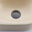 QeramiQ Fuente Ensemble de Lavabo - 40x21.5x12cm - lisse - demi-rond - sans trou pour robinet - céramique - ensemble de robinet gunmetal - bouchon de vidange - siphon abaissé - beige SW1233117