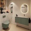 MONDIAZ TURE-DLUX Meuble toilette - 100cm - Army - EDEN - vasque Opalo - position droite - sans trou de robinet SW1104173