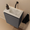 MONDIAZ TURE-DLUX 40cm toiletmeubel Dark Grey. EDEN wastafel Opalo positie rechts. Zonder kraangat. SW1104276