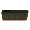 Mondiaz JOYA 111.6cm meuble de salle de bains - arrondi droit couleur Shadow - Vasque FAYE position Gauche 1 trou de robinet couleur Urban SW1421523