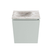 MONDIAZ TURE-DLUX Meuble toilette - 40cm - Greey - EDEN - vasque Glace - position gauche - sans trou de robinet SW1103299