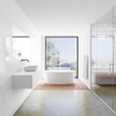 Mondiaz Lagom Meuble salle de bains 130x30.9x45cm Solid Surface Talc 1 tiroir avec lavabo BINX vasque à poser Centre sans trous de robinet SW409088