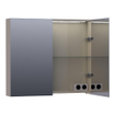 BRAUER Dual spiegelkast 80x70x15cm met 2 links- en rechtsdraaiende spiegeldeuren MDF hoogglans Taupe SW371810